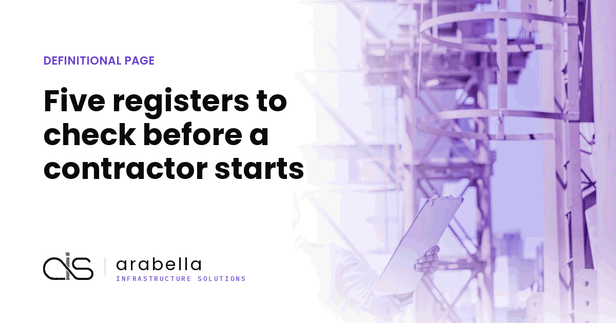Five registers to check before a contractor starts