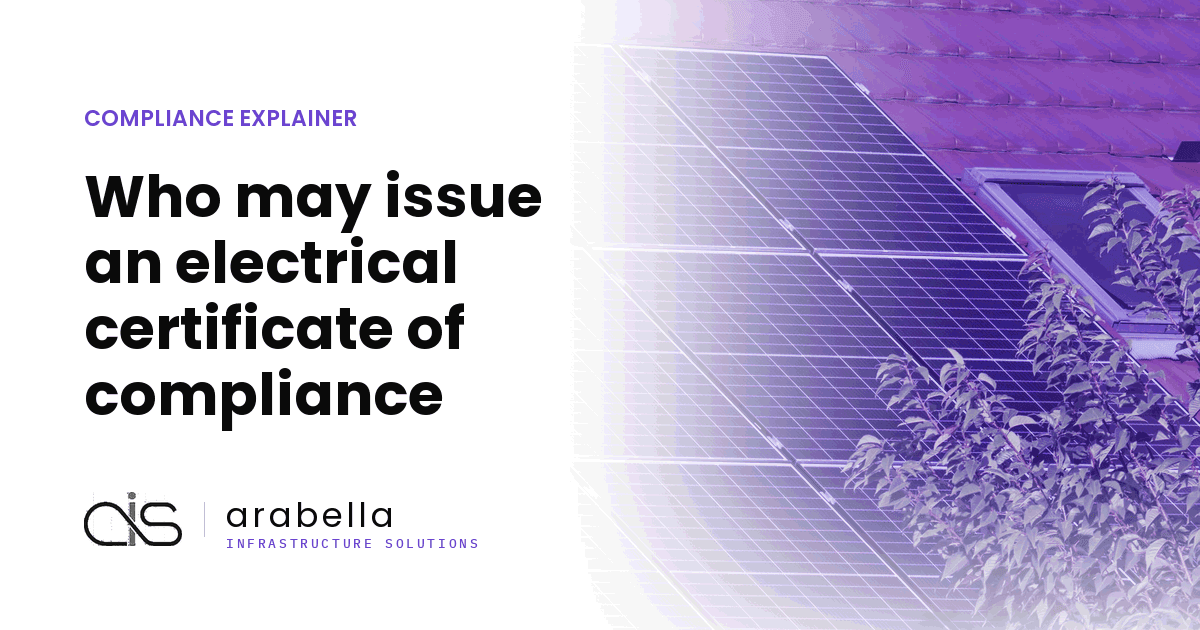 Who may issue an electrical certificate of compliance