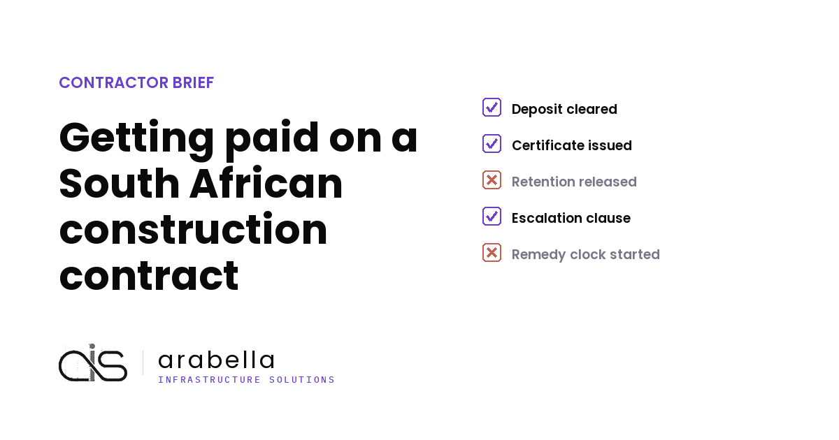 Getting paid on a South African construction contract