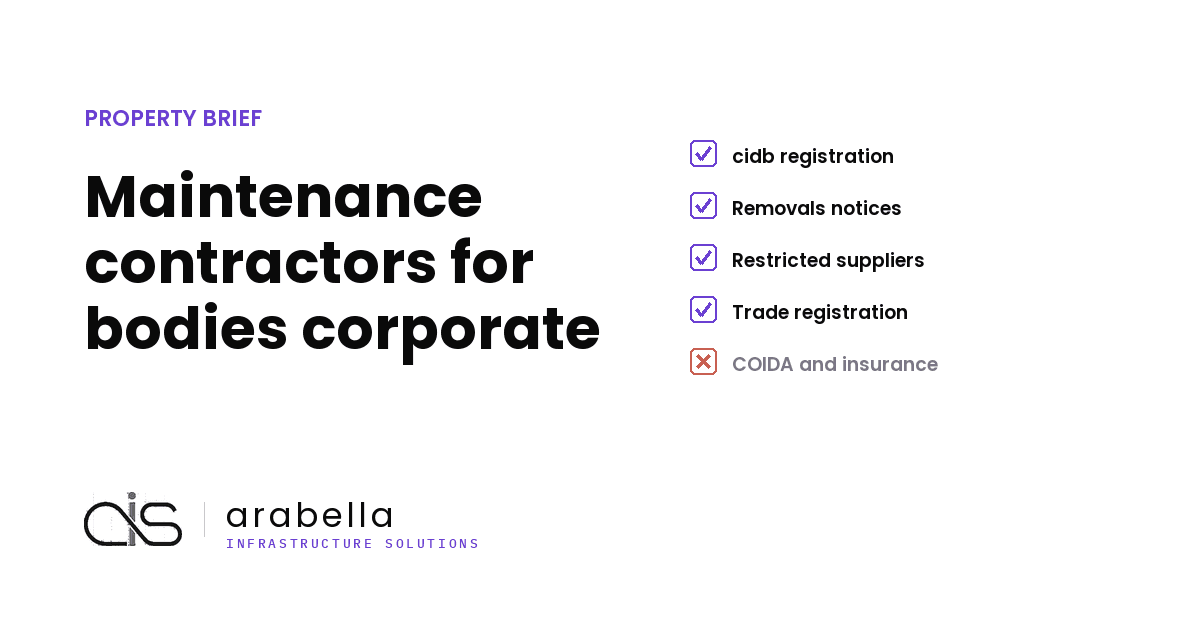 Maintenance contractors for bodies corporate