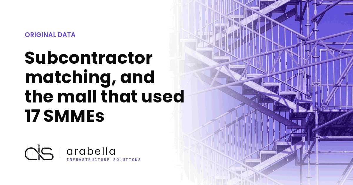 Subcontractor matching, and the mall that used 17 SMMEs